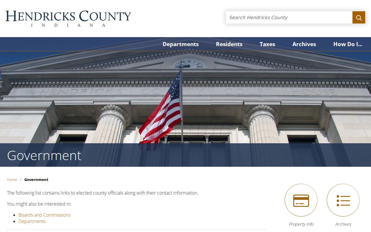 Hendricks County government offices serving Avon public-record requests
